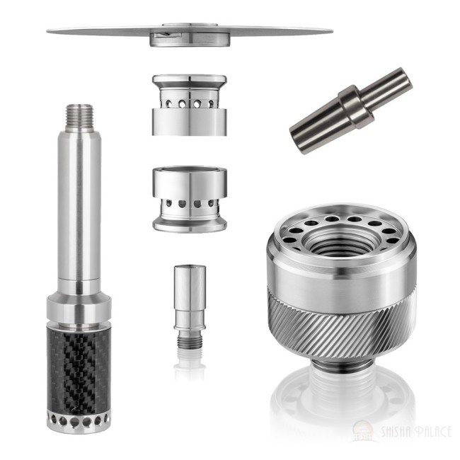 Steamulation Accessories - Cooling Control, Cooling Diffusor Carbon Black,  X Blow Off Adapter+, Hose Adapter V2A - Hookah Shisha Palace